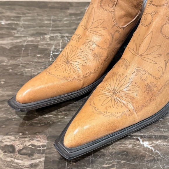 Vintage Colin Stuart Floral Embossed Leather Western Boots - Picture 2 of 15